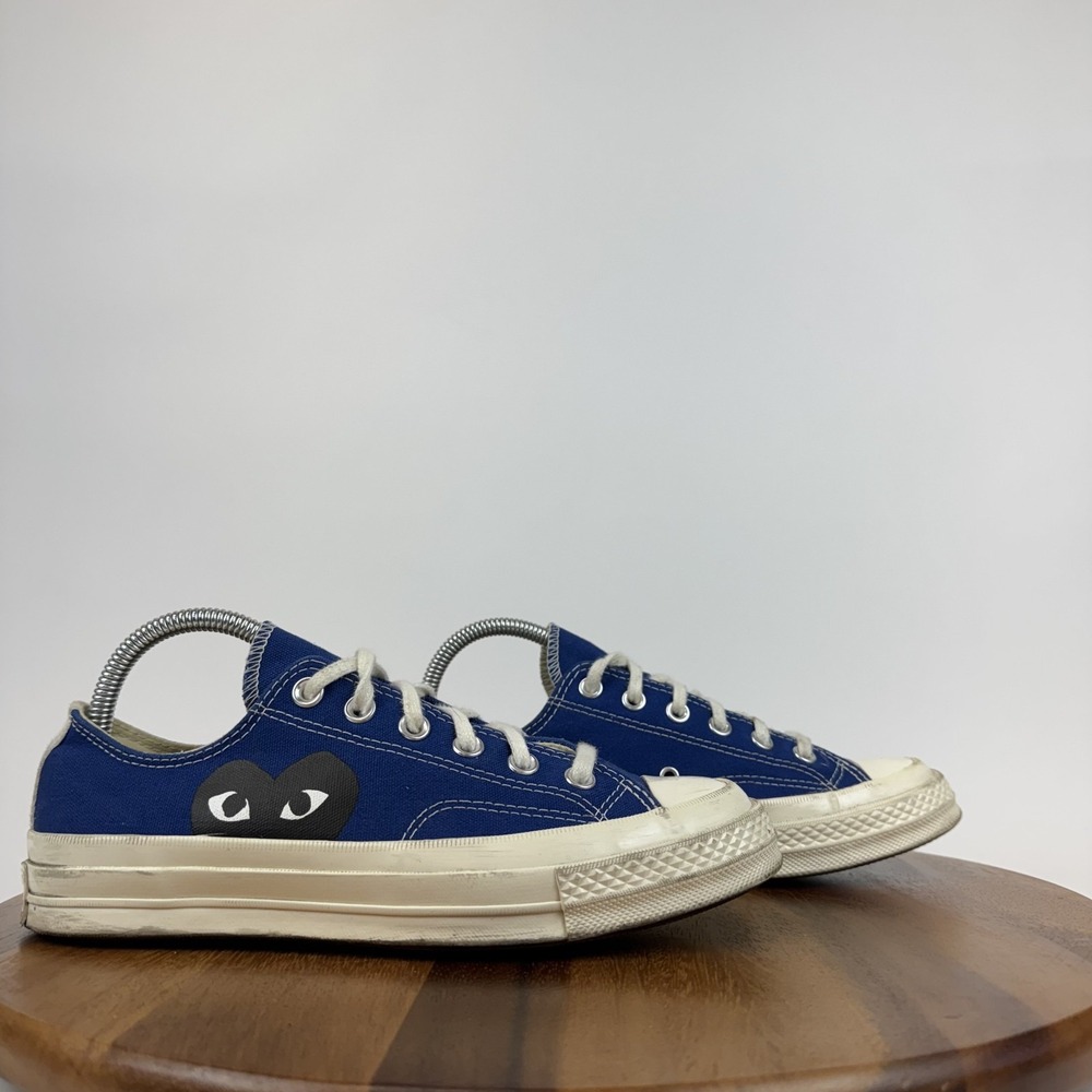 Womens Converse Comme Des Garcons Play X Chuck 70 Low Blue Sneakers Size 8 M GUC